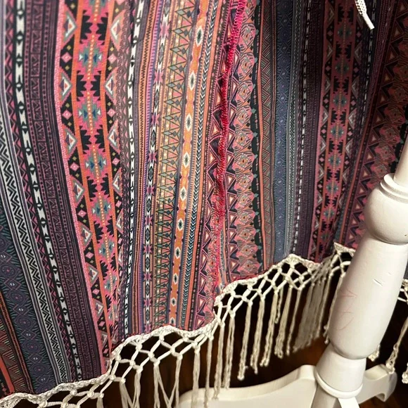 Sheer cowgirl fringe duster cardigan small/medium - Picture 3 of 7